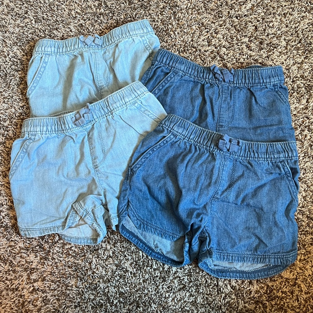 Denim Pull-up shorts